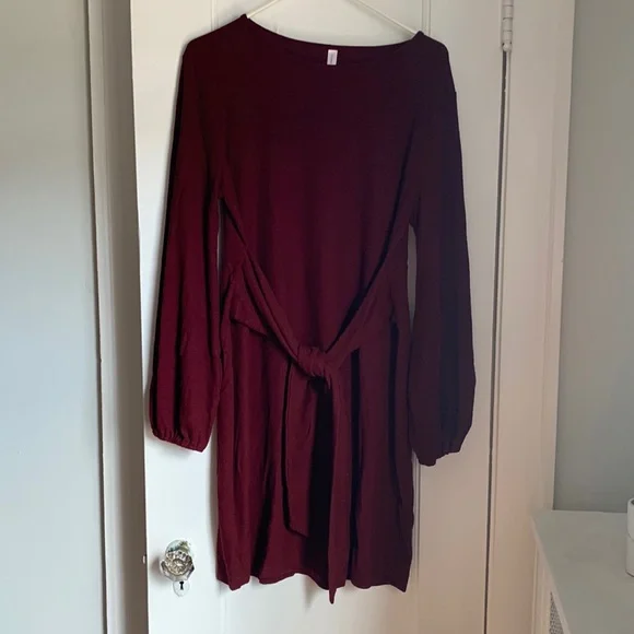 Long Sleeve Tie Waist Dress - Picture 4 of 4